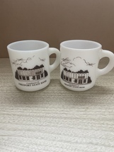 Set of vintage 70's milk glass Freeport Bank coffee mugs image 2