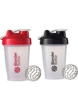 2 Pack Blender Bottle Classic Stainless Whisk 20oz. Shaker Mixer Cup Loop Top - £19.20 GBP