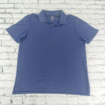 St Johns Bay Shirt Mens Medium Blue Performance Quick Dry Short Sleeve Polo - $17.98
