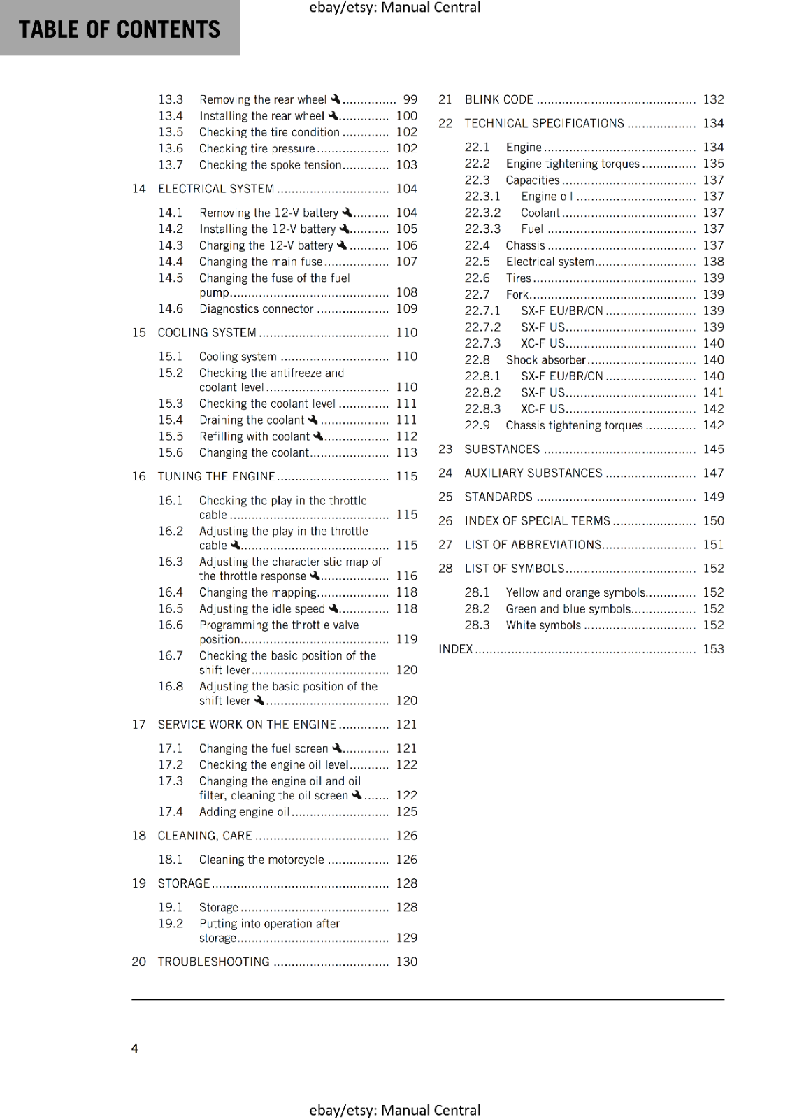 KTM 2024 - 250 SX-F XC-F - OWNERS MANUAL USER GUIDE Item image 5