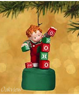 Hallmark 2002 Teetering Toddler *NIB* Press Button Blocks Tumble Ornament - £4.70 GBP