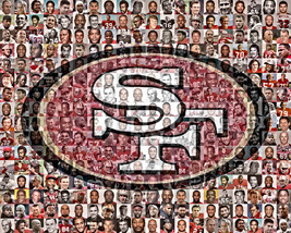 SF 49ers Player Mosaic Print Art Made From 80 of the Greatest All Time S... - $44.00+