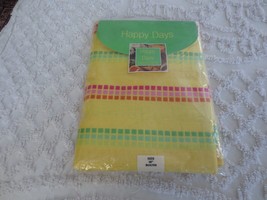 NOS Bardwil HAPPY DAYS 100% Cotton YELLOW Stripe TABLECLOTH - 60&quot; Round - $15.00