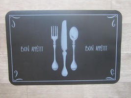 Bon Appetit Placemats 4 Pack Black Chalkboard Look 17x11.25 Made In The Usa - £15.12 GBP