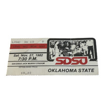 1982 SDSU vs Oklahoma State NCAA Football Ticket 11/27/82 Jimmy Johnson ... - £6.44 GBP