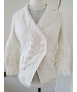 NWOT I.N.C. International Concepts IVORY LINEN DOUBLE-BREASTED BLAZER S - £31.96 GBP