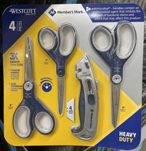 Westcott Scissors and Box Cutter 4 Piece Combo Pack Titanium Bonded Heav... - $18.05