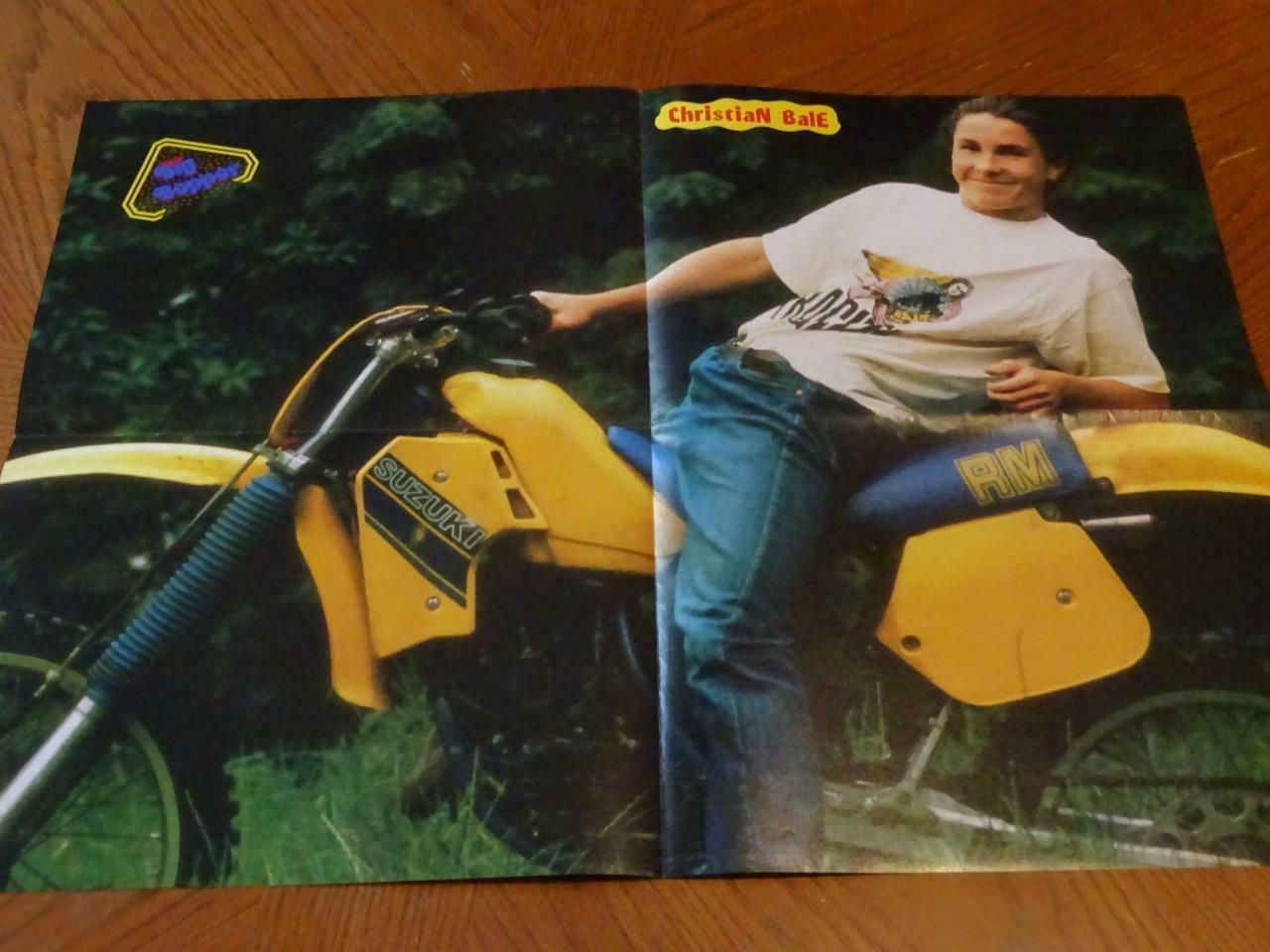 Primary image for Christian Bale Color Me Badd teen magazine poster clipping Motorcycle Big Bopper