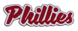 Phillies Text  Embroidered Applique Iron On Patch Various Sizes Customize - $132.70 MXN+