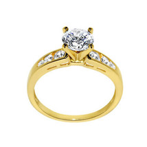 Solid Genuine 14k Yellow Gold 1 3/8ct Round Fine Cubic Zirconia Engageme... - $6,069.66 MXN+