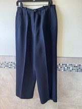 MAX MARA Black Crepe Straight Leg Trousers SZ 14 Made in Italy - $148.50