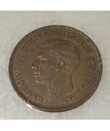 1938 Circulated Great Britain One Penny George VI Bronze World Coin Low ... - $9.10 CAD