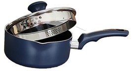 T-FAL ~ BLUE ~ 2 Quart ~ Saucepan w/Lid ~ Non-Stick ~ Thermo-Spot ~ Cookware - £21.10 GBP
