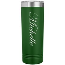 Michelle - 22oz Insulated Skinny Tumbler Personalized Name - Green - £25.86 GBP