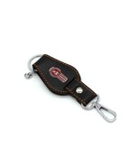 Kenworth Logo Keychain – Dark Brown Leather, Heavy-Duty Truck Accessory - $23.27