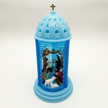 VTG 1960s Blue Plastic Hong Kong Blue Nativity Diorama Gazebo W Box - $39.99