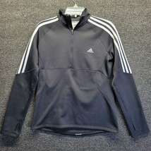 Adidas Running Men&#39;s Sz M 1/2 Zip Response Jacket Shirt Formation Black - $27.09