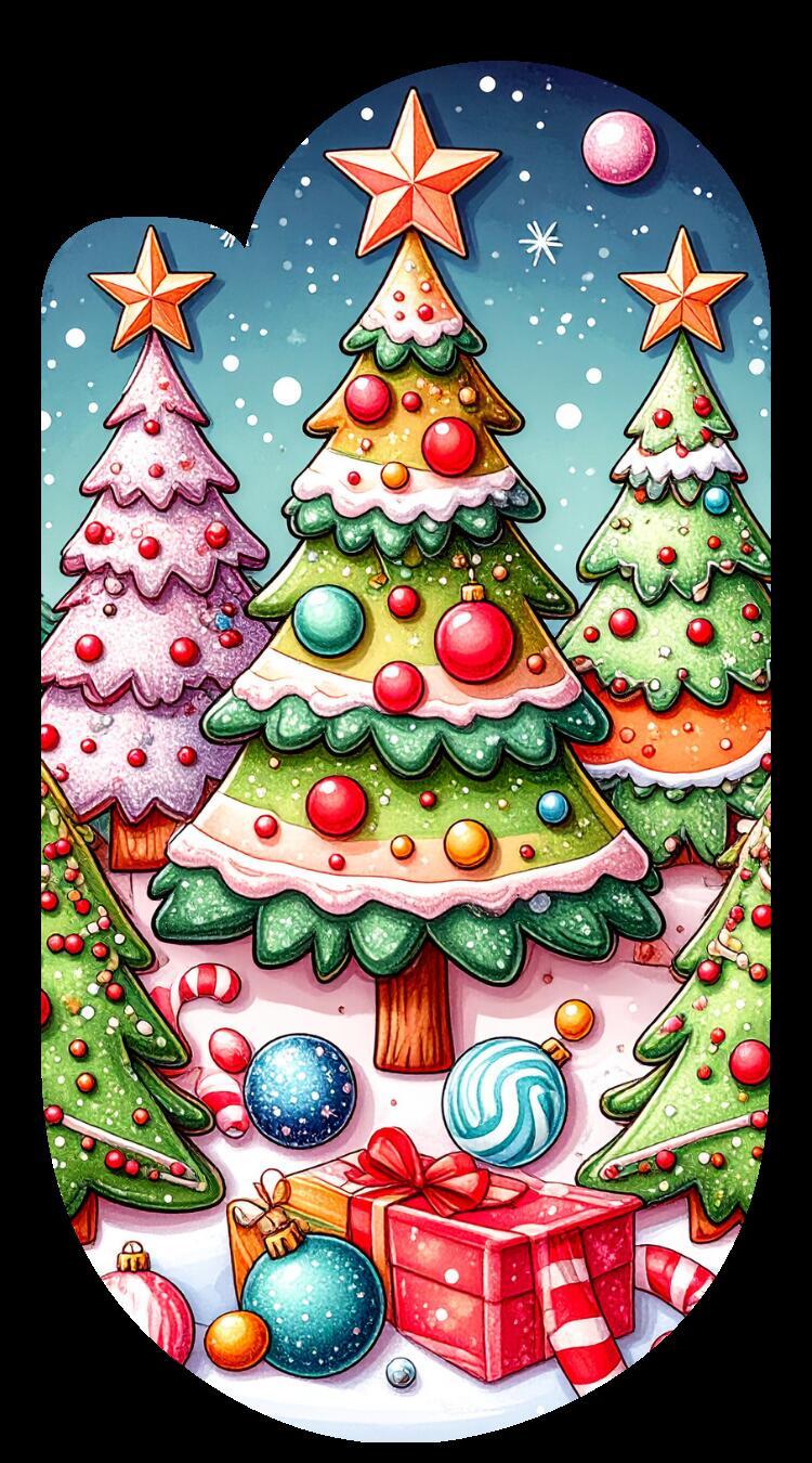 Winter Christmas Tree Paperclip Design Clipart 120PNG Digital Download  Bundle Item image 2