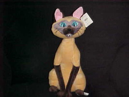 16&quot; Disney Am Siamese Cat Plush Toy With Tags Lady &amp; The Tramp Patch On Bottom  - £79.37 GBP