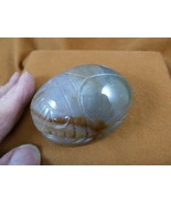 (Y-SCA-716) Tan green jasper Scarab beetle bug gemstone Egyptian bugs fi... - $474.98 MXN