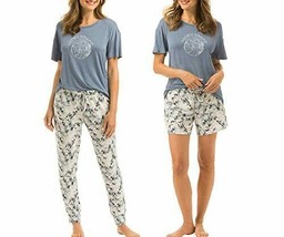 Lucky Brand Women&#39;s 3 Piece Pajama Set, Tee, Short, and Pant - £19.97 GBP+