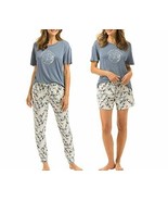 Lucky Brand Women&#39;s 3 Piece Pajama Set, Tee, Short, and Pant - £19.65 GBP+