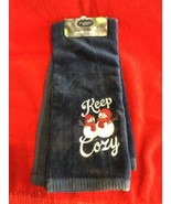 Snowmen Keep Cozy Blue Hand Towel (1) NEW - $9.89