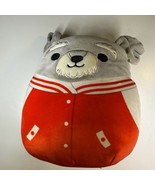 Squishmallows Tristan Dog Red Varsity Jacket Plush 8” Kellytoy NWT HTF - $16.95
