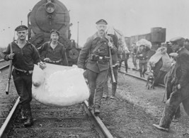 German soldiers helping refugees in Antwerp Belgium 1914 World War I 8x1... - £7.04 GBP