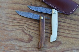 2 damascus 100% handmade beautiful folding knife From The Eagle Collection MK383 - £55.37 GBP