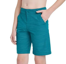 NEW Boys sz 7 Hybrid Swim Trunks teal UPF 50 mesh lined adjustable waist midrise - $9.95