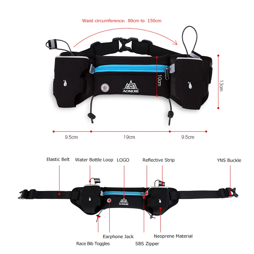 Sporting AONIJIE E834 Marathon Jogging Cycling Running Hydration Belt Waist Bag  - £45.56 GBP