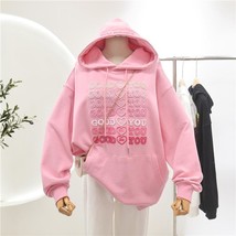 Spring Autumn Thin Women Hoodie Embroidered Harajuku Colored Good For You Letter - £70.26 GBP