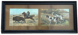 Antique Original Dual Framed E.I. DuPont Nemours &amp; Co. Cork Mat Smokeless Powder - £694.17 GBP