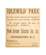 1895 New Jersey Electric Railway Victorian Advertisement Idlewild Park F13M - $367.32 MXN