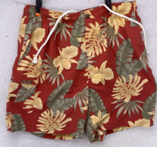 Tommy Bahama Shorts Mens Size XL Orange Floral Swim Trunks Mesh Lining Travel - £19.48 GBP