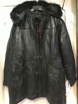 Women&#39;s Winter 100% Leather Lambskin Hooded jacket coat (Run Smal) plus XL2XL3XL - £224.35 GBP