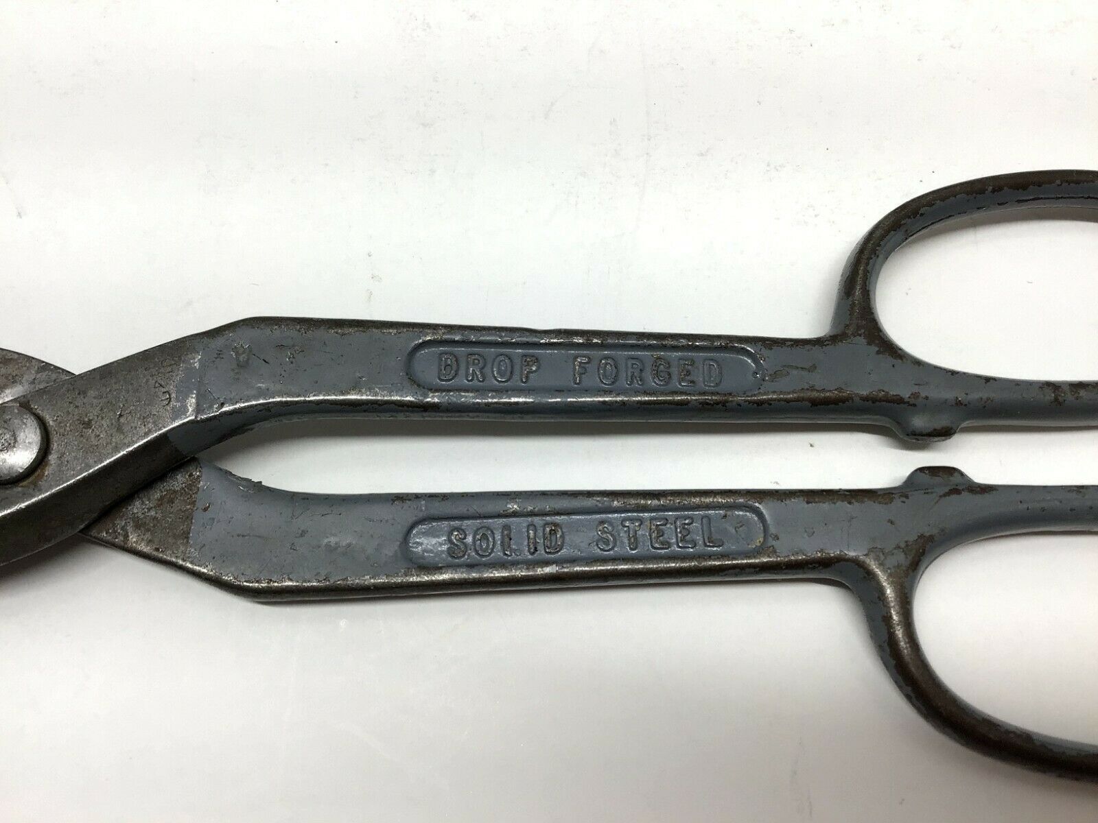 vintage USA made forged steel metal shears & tin snips, industrial  metalworking tools