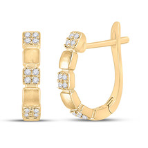 14kt Yellow Gold Womens Round Diamond Hoop Earrings 1/10 Cttw - £286.59 GBP