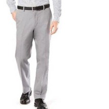 Mens Dress Pants Dockers D2 Light Gray Straight Flat Front Khaki Casual- 30x30 - £19.55 GBP