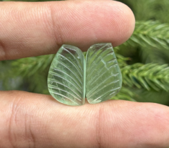 AAA + Natural Hand carved Green Pair Fluorite Gemstone, Jewelry Making G... - $12.99