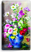 BLUE VASE MEADOW FLOWERS PAINTING LIGHT DIMMER CABLE WALL PLATES ROOM HO... - $185.64 MXN