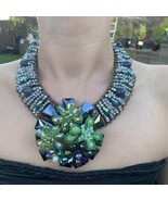 Circular 20&quot; Chunky Handmade Designer Beads Floral Pendant Choker Necklace - £263.45 GBP
