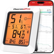 Hygrometer Thermometer for House TP350 Bluetooth Greenhouse Thermometer ... - £25.99 GBP
