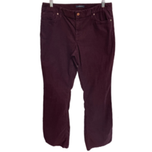 Lands End Womens Straight Leg Jeans Purple Stretch Pockets Corduroy Zipper 12 - £11.07 GBP