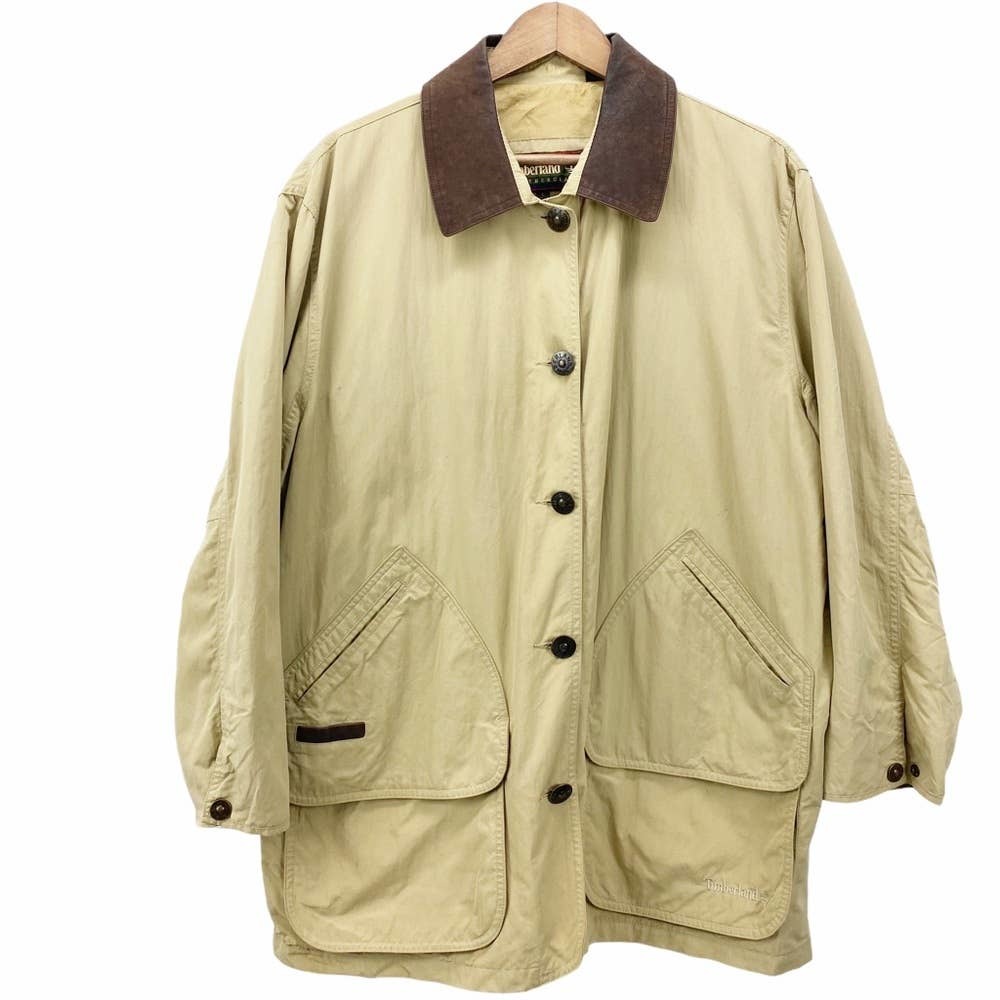 Timberland Weather Gear Mens L Vintage Barn Chore Coat Button Front Tan Khaki  - £33.03 GBP