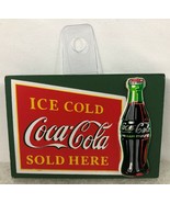 WOODEN ICE COLD COCA COLA SOLD HERE  2 X 3 INCH REFRIGERATOR COKE MAGNET... - £5.31 GBP