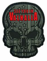 See You Valhalla Skull Odin Viking Patch [PVC Rubber -&quot;Hook&quot; Fastener -S2] - £7.82 GBP