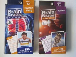 Lot Of 2 Brain Busters Gaming Cards - 31 Cards Each - Space,Human Body - Boxed - £5.57 GBP