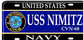 Navy Uss Nimitz CVN-68 License Plate Made In Usa - £26.16 GBP